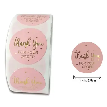

500pcs Cute Pink Thank You for Your Order Sticker Heart Handmade Sticker Gift Bag DIY Decoration Labels