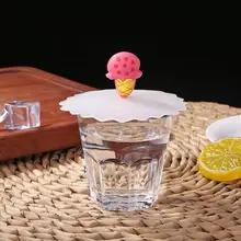 Прозрачные силиконовые крышки для чашек вишни защита от пыли герметичная термостойкая многоразовая кухонная посуда для напитков