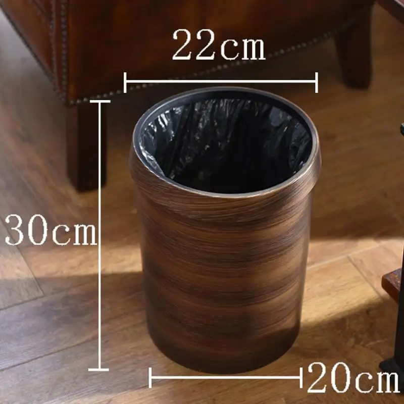HIPSTEEN Ретро стиль прессованное кольцо пластиковая мусорная корзина Бытовая офисная Mimetic деревянная зерно мусорное ведро-темно-коричневый