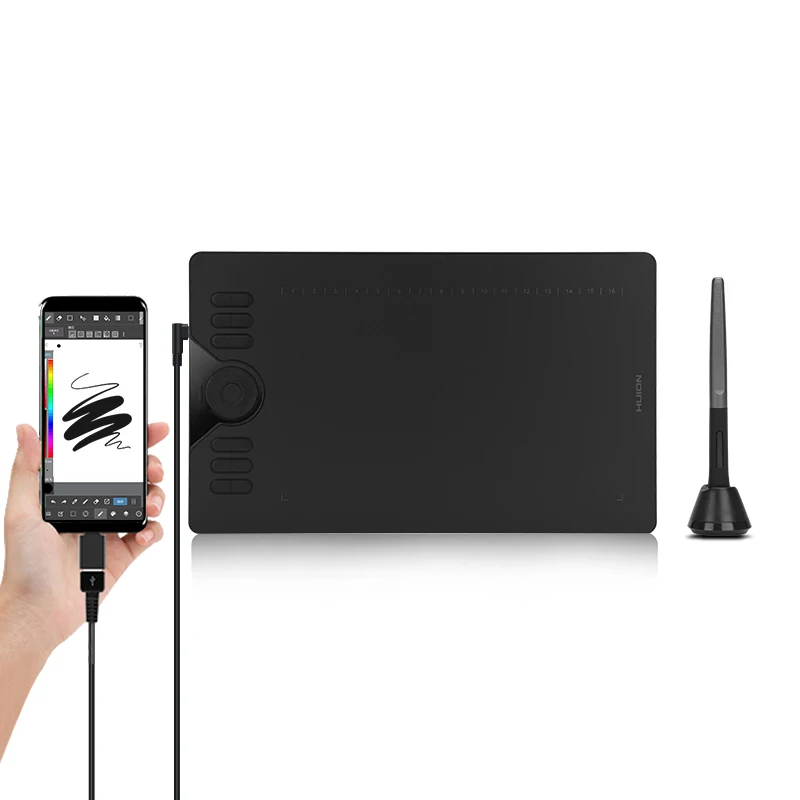 Huion Hs610 Gráficos Desenho Comprimidos Digital Bateria-livre Caneta Tablet Android Telefone com Inclinação Otg para Windows Mac os