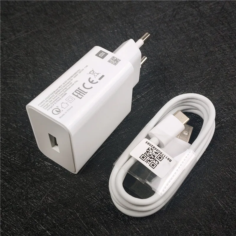 EU Charger set Xiao mi Red mi Note 7 8 зарядное устройство QC3.0 быстрое 18 Вт usb type-C для путешествий EU зарядное устройство для Red mi 8 8A K20 Note 7 pro 8 pro mi A3 A2 A1 - Цвет: EU Charger set
