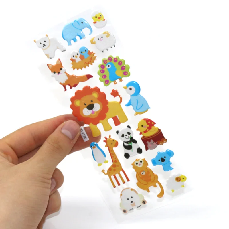 Kawaii Animal Sticker DIY Scrapbooking Mobile Phone Performing Makeup Decor 3D Kindergarten Reward Bubble Stickers Stationery