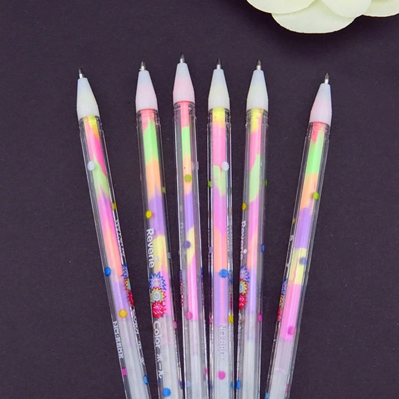 1pc 6 Color In One Watercolor Pen Diy Creative Multi Rainbow Refill Highlighters Painting Graffiti Fluorescent Pens | Канцтовары для