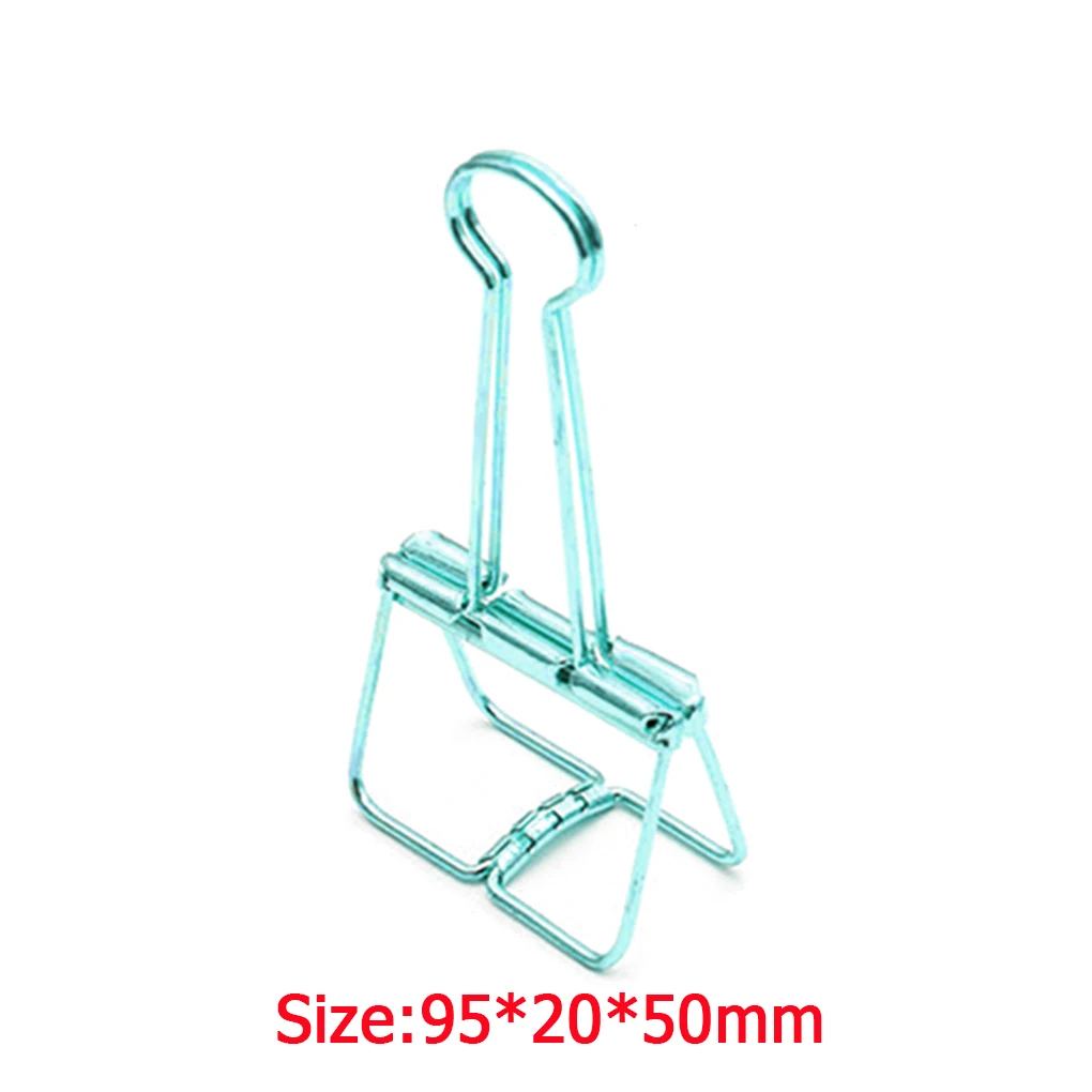 6pcs Metal Hollow Long Tail Clip Office Binding Clip Document Paper Bill Organizer Office Supplies S/M/L - Цвет: NO.5