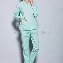 С длинными рукавами стоячий воротник оральный и зубная щетка ободок костюм для дантистов зимняя одежда толстая рабочая одежда Ручная стирка ткань