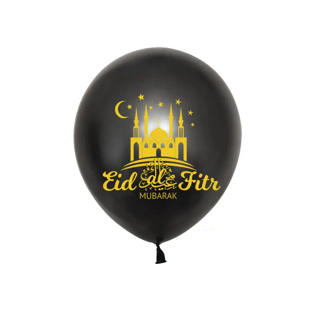 100 шт воздушные шары EID mubarak EID с буквенным принтом золотые и черные латексные шары для исламского нового года вечерние праздничные украшения