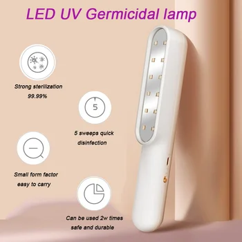 

Handheld LED UV Sterilizer Light uvc disinfection rod portable Ultraviolet germicidal lamp USB househeld UV Sterilization Stick