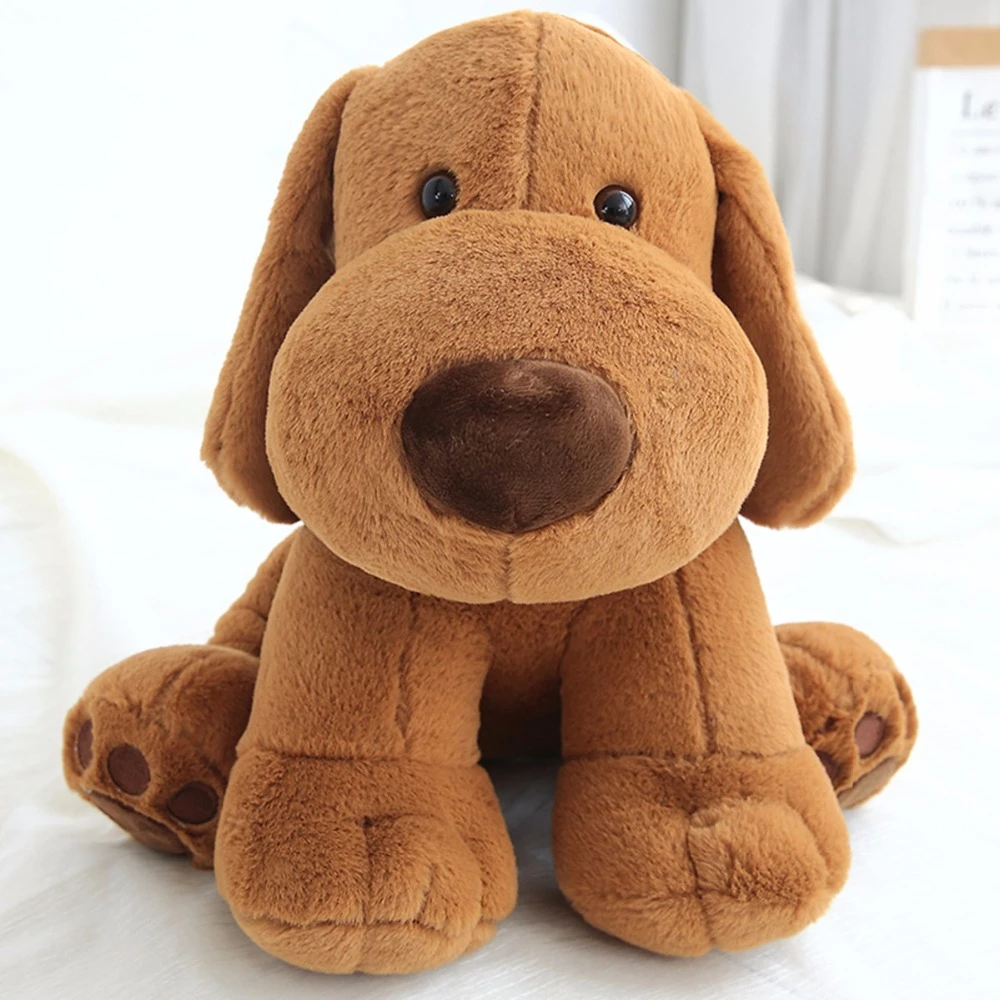 Mignon Et Gros Chien Brun Fonce Peluche Chien Doux En Peluche Bebe Jouet Chiot Cadeau De Noel Pour Enfants Amis Filles Ap Aliexpress