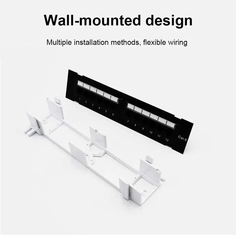 CAT6 12 Port RJ45 Patch Panel UTP LAN Network Adapter Cable Connector RJ45 Networking Wall Mount Rack lan cable tracer