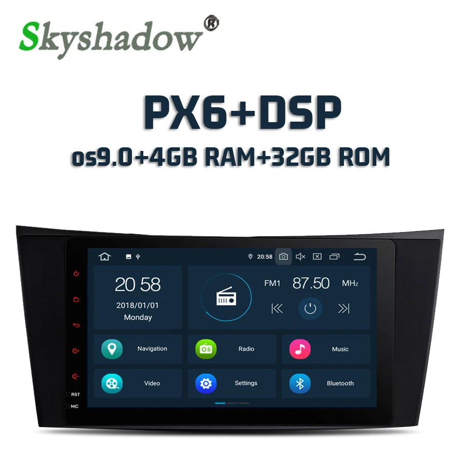 

PX6 IPS DSP Android 9.0 4GB + 32GB 8" Car DVD Player GPS Map RDS Radio Bluetooth For Benz W211 W463 W219 W209 2004-2010 2011