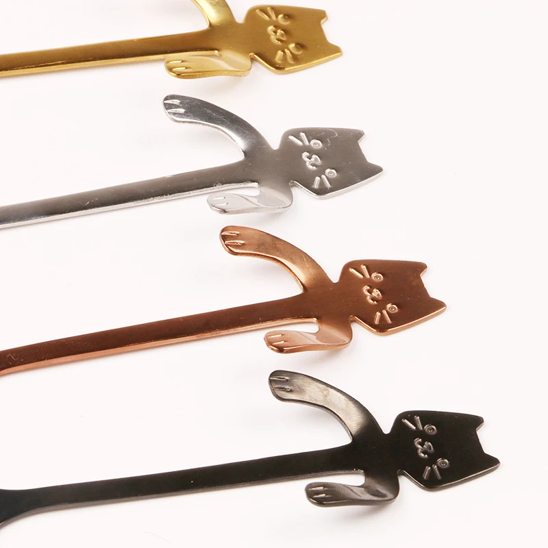 Ложка для кофе и чая в виде кошки 3 цвета|creative spoons|tea spoonmini spoon |