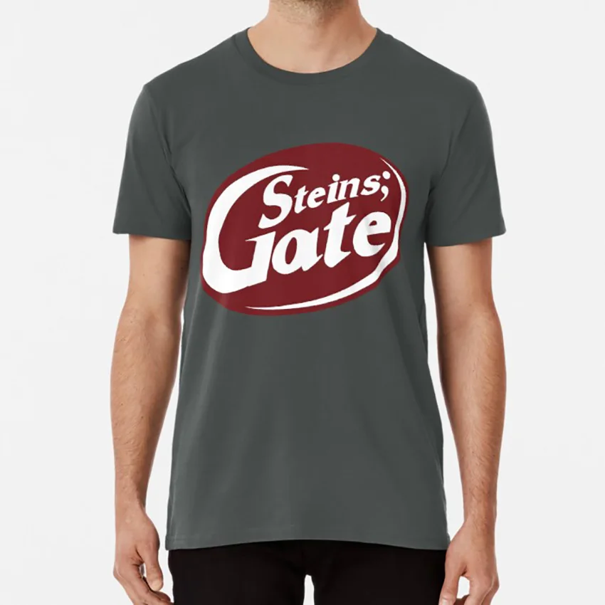 Steins Gate-интеллектуальная футболка с напитками steins gate dr pepper логотип Типографика