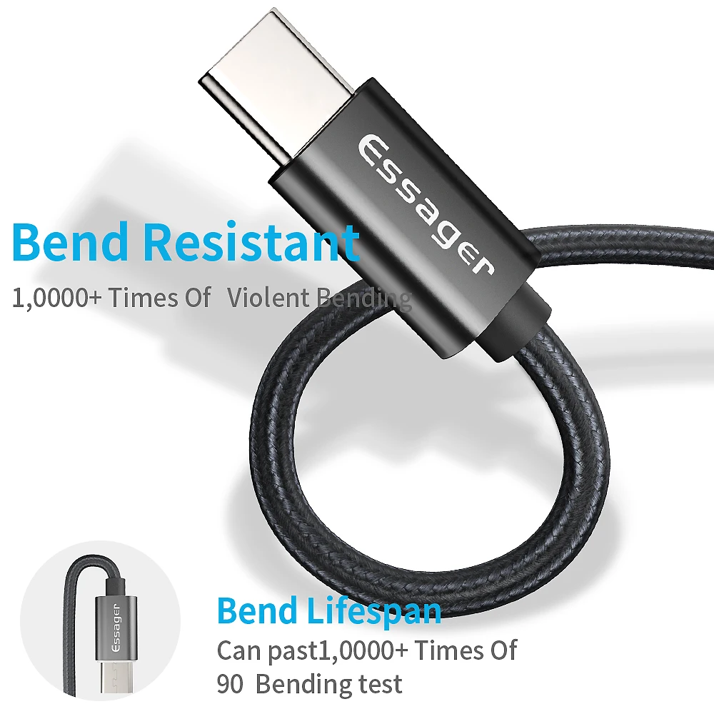 

Essager USB Type C Cable 3A Fast Charging USB-C Charger for Xiaomi Mi 9 8 Samsung S10 S9 Oneplus 7 6t 6 Type-C USBC Data Cord