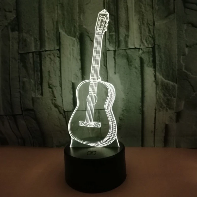 star night light Creative LED Night Light 7 Color Changing 3D Guitar Shape Touch Lamp Decorative 11UA bright night light