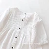 2020 New Summer Women Blouse Japan Style Mori Girl Back Buttons Loose O-Neck Short Sleeve Shirt Women Tops 4