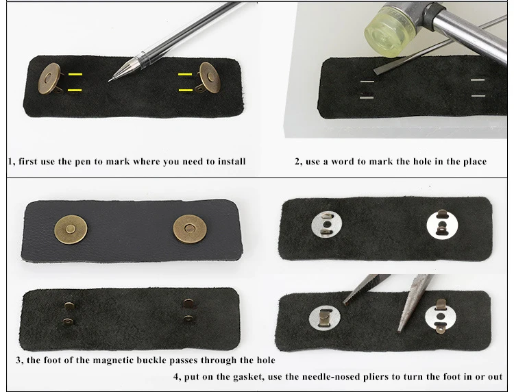 10 Stück/Packung, 10–18 mm, dünne Magnetknöpfe, Taschen, Magnet, automatische Adsorptionsschnalle, Metallknöpfe, Druckknöpfe, Geldbörsenknöpfe – Detail 7