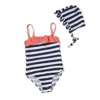 

Sailor style girls bikini summer blue white stripe infant kids swimwear toddler baby princess bowknot swimsuit children outfits