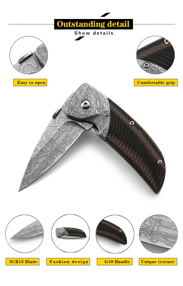 Высокое качество SR089D Mini G10 из нержавеющей кемпинга выживания Тактический Многофункциональный нож открытый складной инструмент для повседневного ношения нож