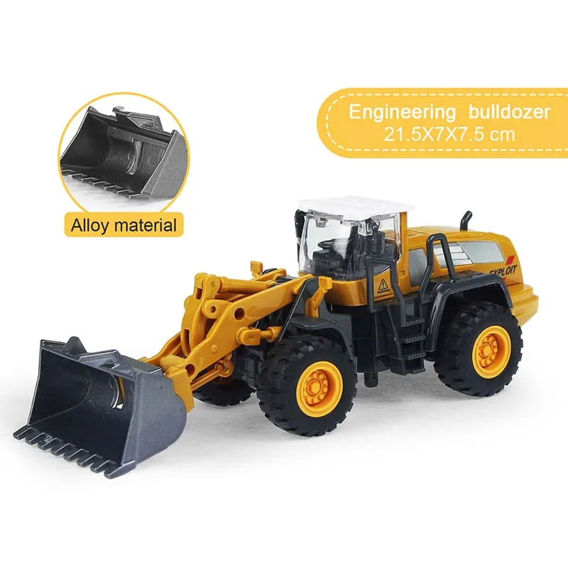 Alloy Diecast Construction Toy Truck Vehicle Set - Loader, Tractor, and Excavator