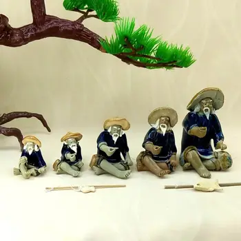 

imixlot New Aquarium Fish Tank Decoration Fishing Weng Ceramic Landscape Rockery Accessories Bonsai Ornaments Fishing