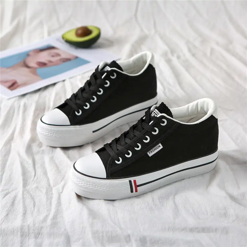 canvas wedge trainers