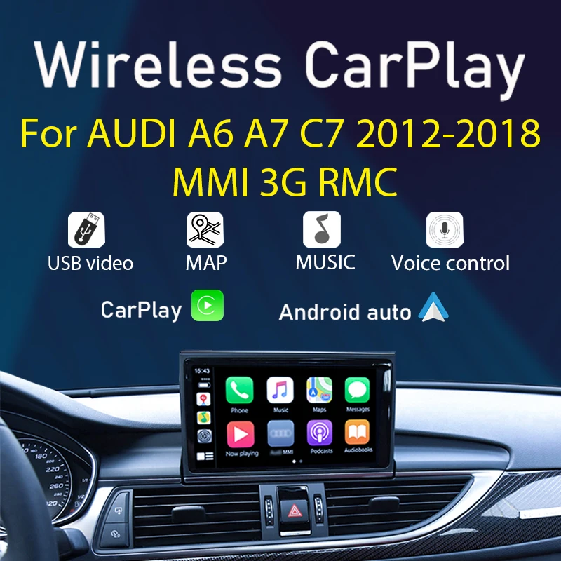 Беспроводная Автомобильная зеркальная ссылка для Audi A6 A7 C7 2012 ~ 2018 MMI 3G RMC Система