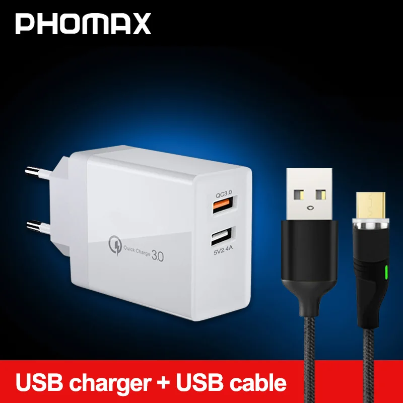 PHOMAX USB зарядное устройство 3 0 240 в быстрое для телефона iPhone X xs 8 7 iPad samsung Galaxy s8 s9 s10 htc