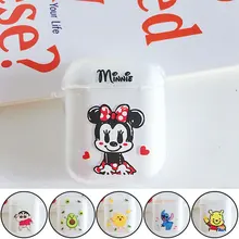 Для Apple Airpods 1 2 Наушники с рисунком Минни Микки мягкий силиконовый чехол для Air Pods беспроводные наушники противоударный прозрачный чехол