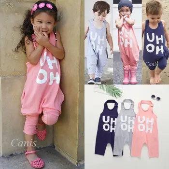 

Kids Toddler Baby Boy Girl Sleeveless Halter Jumpsuit Outfits Summer Casual Clothes