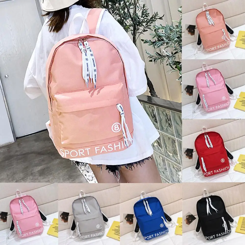 

Creative Grid Student Bag Fashion lady backpack Letter travel bag College wind backpack Canvas backpack Dropship Y10.4