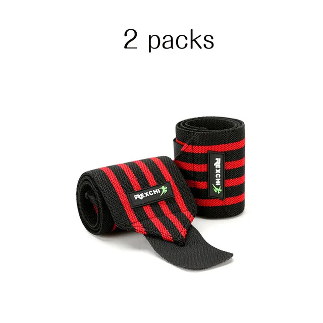 2 Piece Red Гимнастический фитнес-браслет для тяжелой атлетики перчатка для пауэрлифтинга поддержка эластичные бинты для запястья бандаж повязка для спортивной безопасности - Цвет: 2 Piece Red