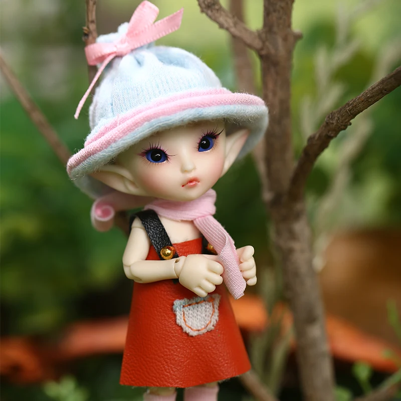 Бесплатная доставка Сказочная кукла Realpuki Roro BJD 1/13 розовая улыбка эльфы игрушки