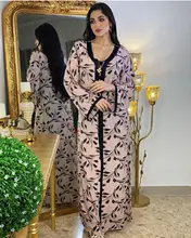 

Eid Mubarak Abaya Turkey Muslim Dress Morocco Kaftan Robe Printed Jalabiya Dresses Dubai Abayas for Women Middle East Clothing