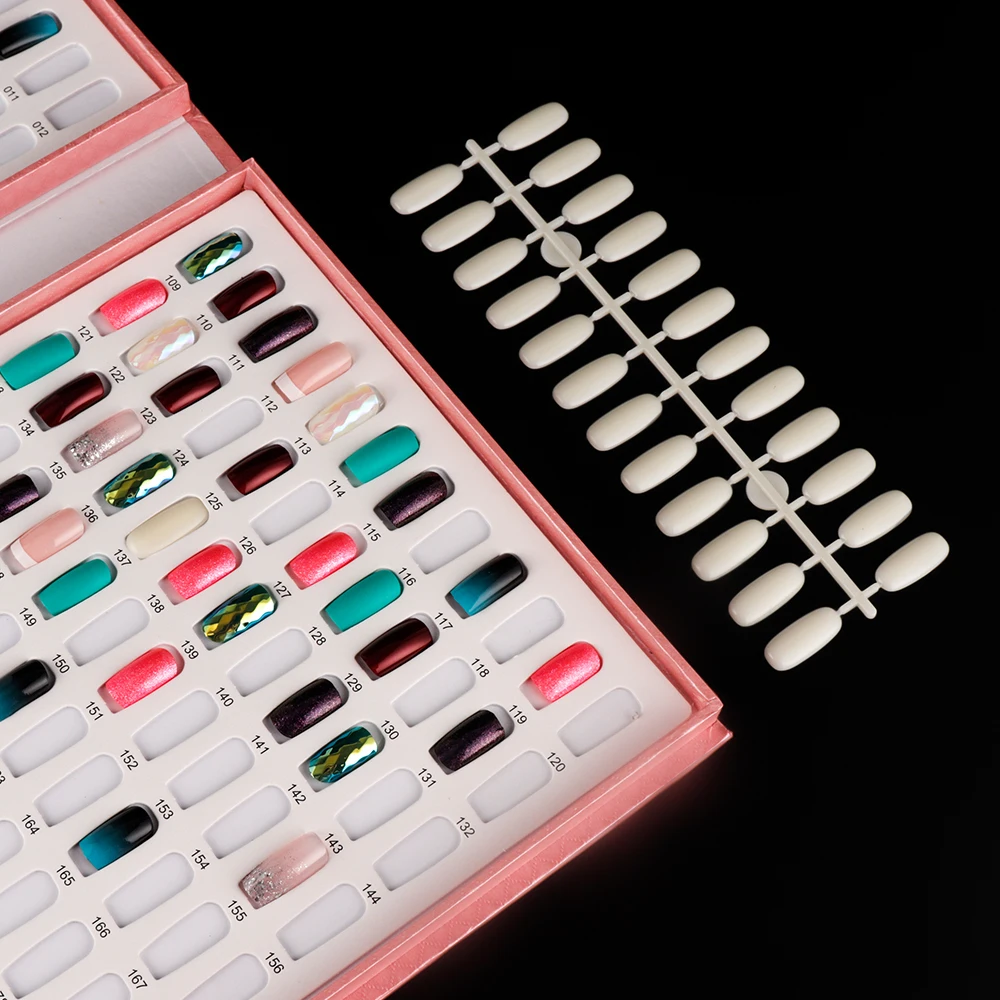 Online 216 nagel Gel Polnisch Farbe Display Buch Mit 240 stücke Falsche Nagel Tipps Diagramm Malerei Maniküre DIY Nail art Werkzeuge zeigt Regal