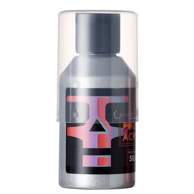 OPHIR 100ML Professional Pouring Acrylic Paint Fluid Marbling Paint for Artist DIY Art Supplies 36 Colors for Choose NO.30 SILVER