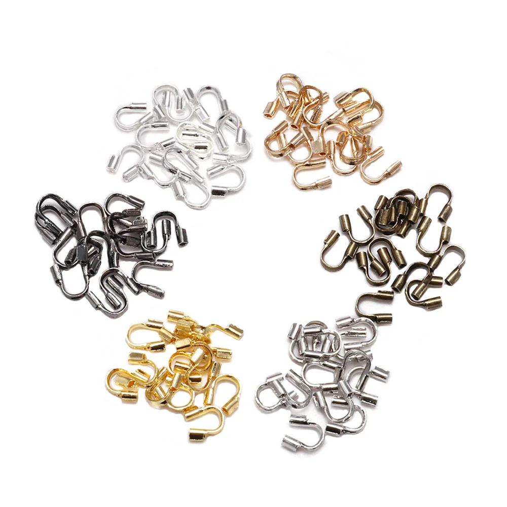 CREATCABIN 1 boîte de 400 petits protège-fils plaqués or 18 carats - Accessoires en forme de U pour la fabrication de bijoux, breloques et loisirs créatifs