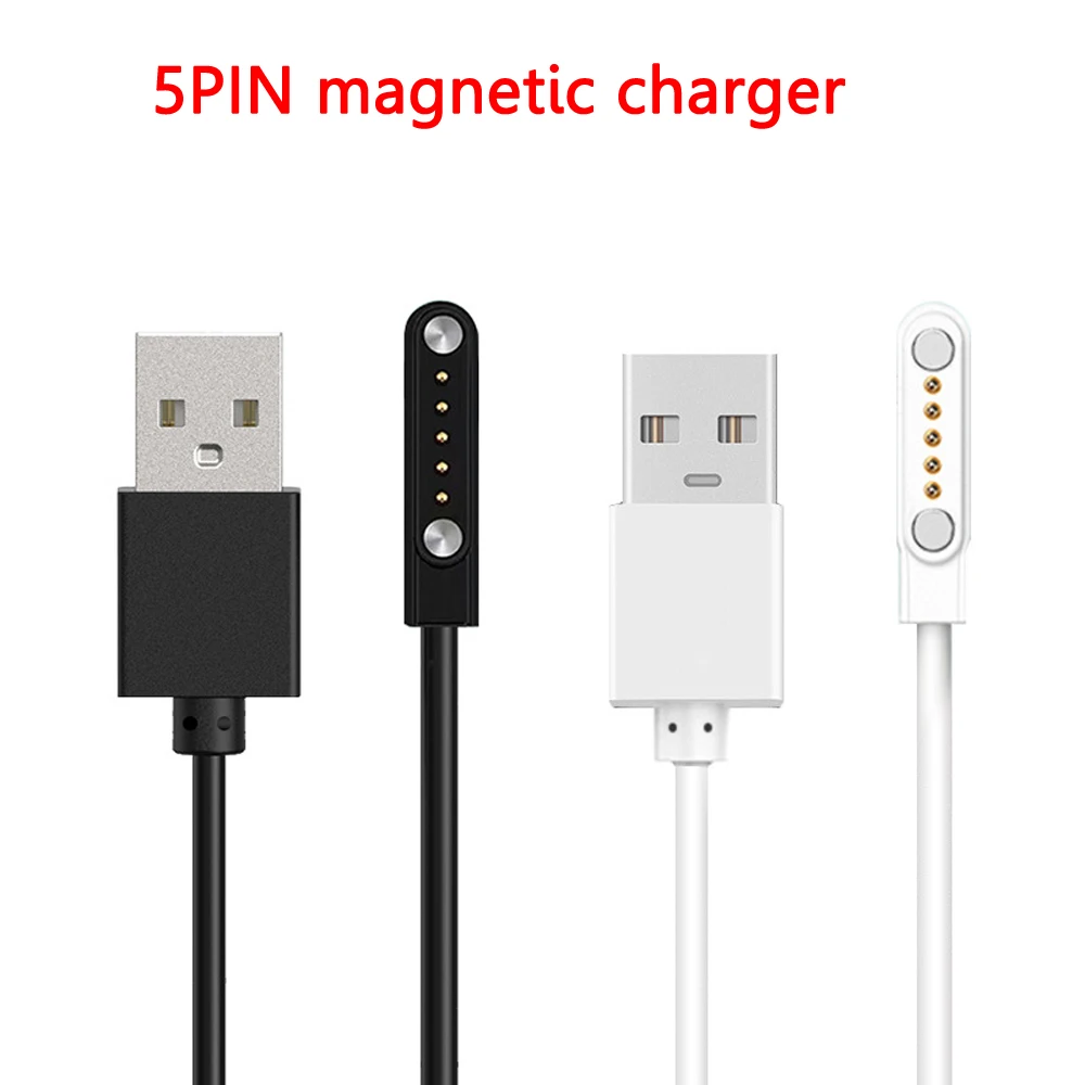 1pc Universal 5pin 12mm Space Smart Watch Magnetic Charging Cable USB 2.0 Male to 5 Pin Suction Charger for | Электроника