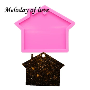 

Glossy Finish Christmas house silicone mold diy Candy shape epoxy resin molds jewelry making custom mold keychain DY0112