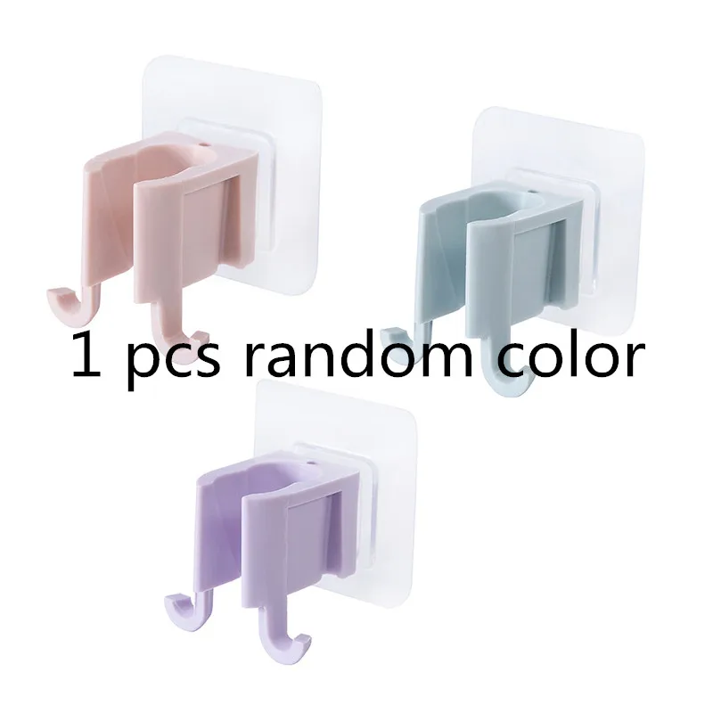 Аксессуары для ванной комнаты прикрепляемый держатель для душевой головки клейкая бездырочная фиксированная база для душа Подвижный кронштейн крючки для душевой - Цвет: random color