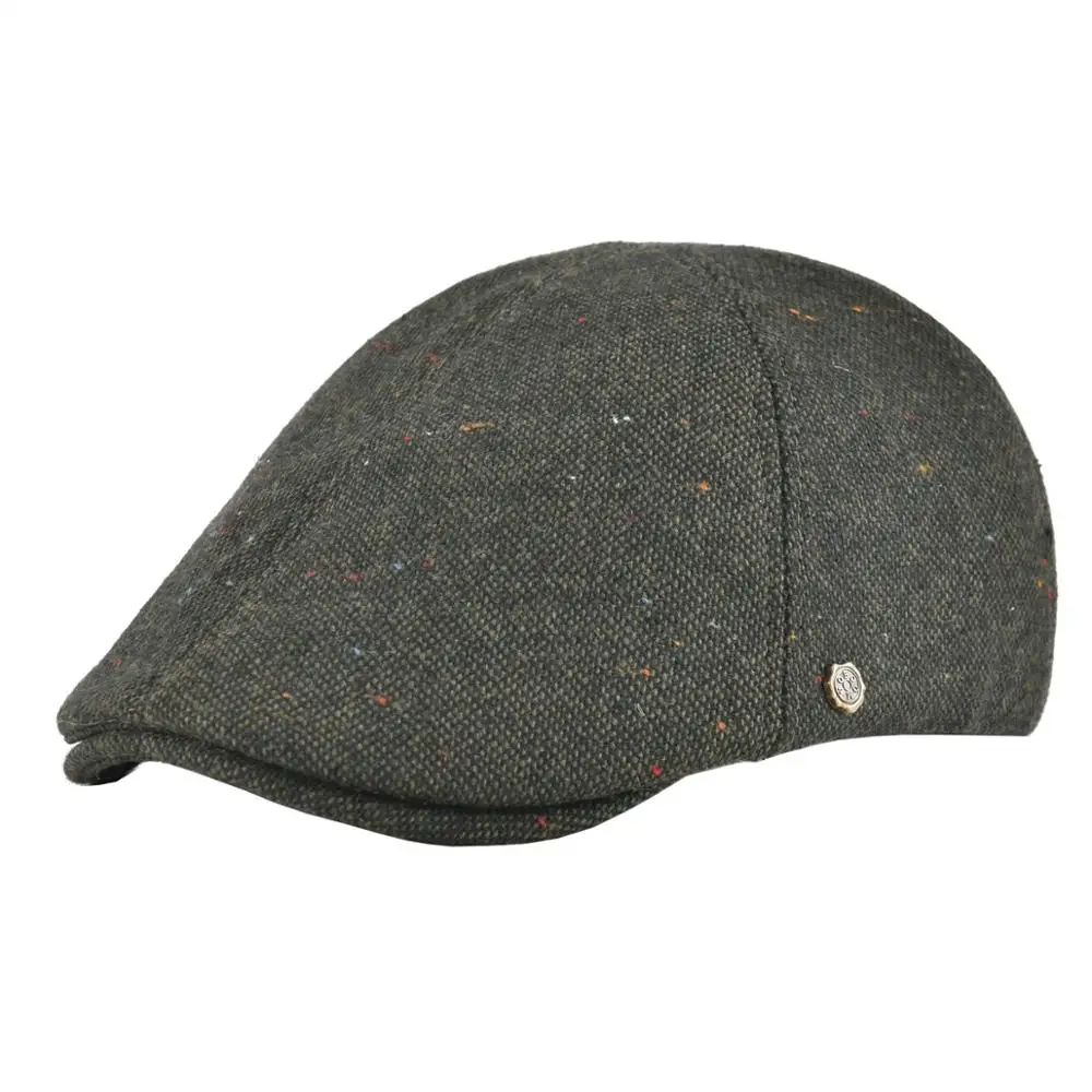 VOBOOM Fall Winter Wool Blend Tweed Flat Cap Men Green Newsboy Caps Warm Cabbies Ivy Hat 180 | Аксессуары для одежды