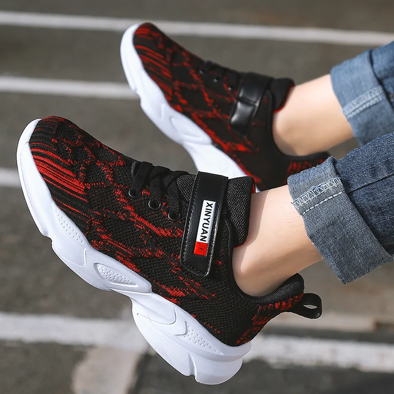 ULKNN BOY'S Athletic Shoes Breathable Fly-kit Mesh 7 Big Boy CHILDREN'S Shoes 9 Teenager 10-Year-Old Boy Solid Running SNEAKERS