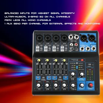 

8 Channel Professional DJ Powered Mixer Power Mixing Amplifier USB Slot 16DSP +48V Phantom Power for Microphones