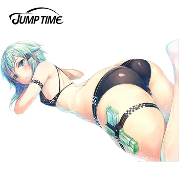 

JumpTime 13cm x 8.9cm Hot Girl Sinon Anime Sword Art Online 3D Sticker Car Decal Waterproof Hood Protective Film