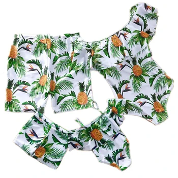 

2020 New Mother Daughter Swimsuit Family Matching Swimwear Mom And Me Clothes Family Look Dad Son Mom And Daughter Bathing Suit