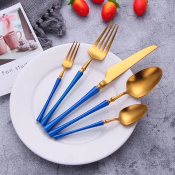 

Stainless Steel Tableware Set Gold Dinnerware Set Western Food Cutlery Tableware Dinnerware Christmas Gift Forks Knives Spoons