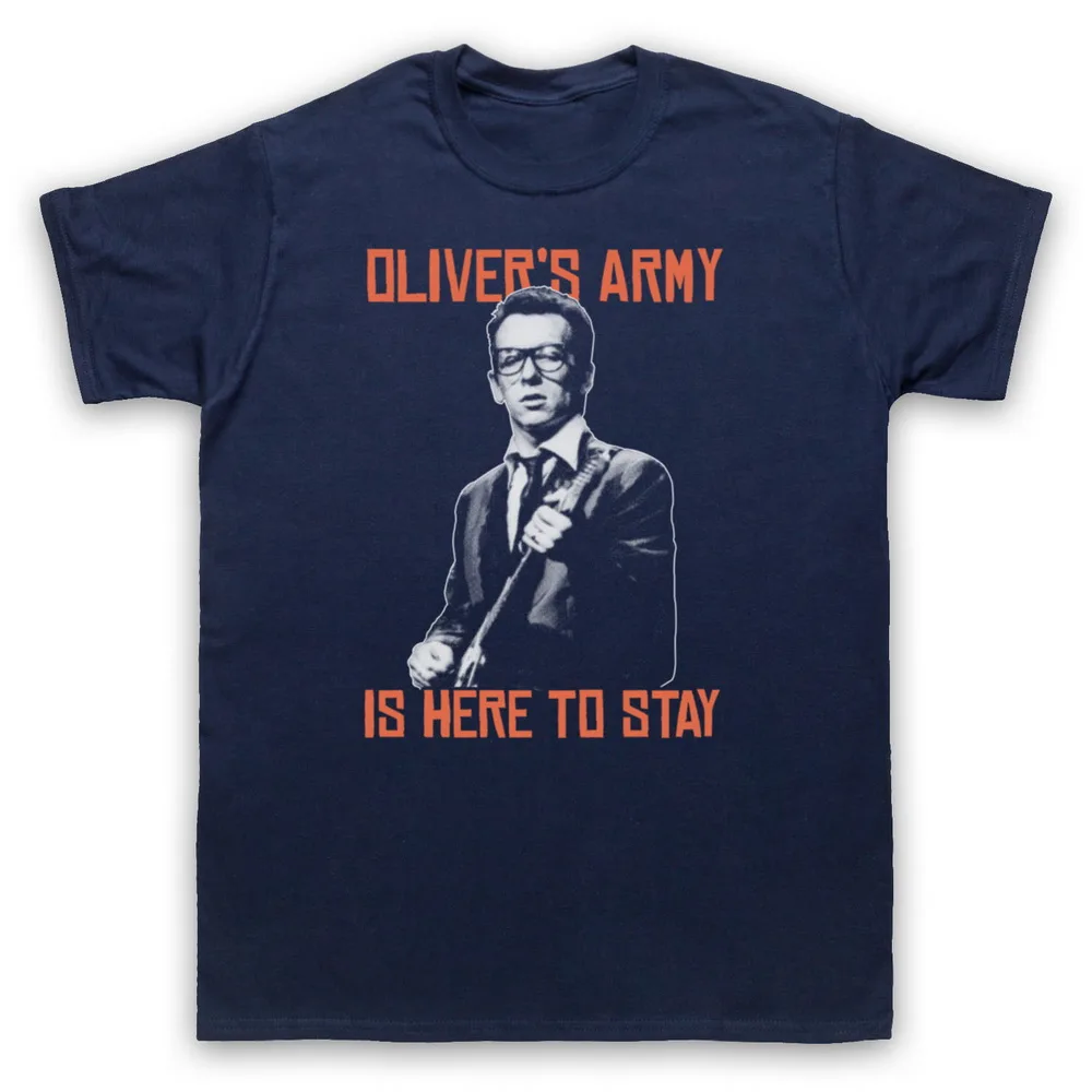 OLIVER'S ARMY ELVIS COSTELLO PUB ROCK undinal Футболка мужская Дамская Детская Хлопковая футболка