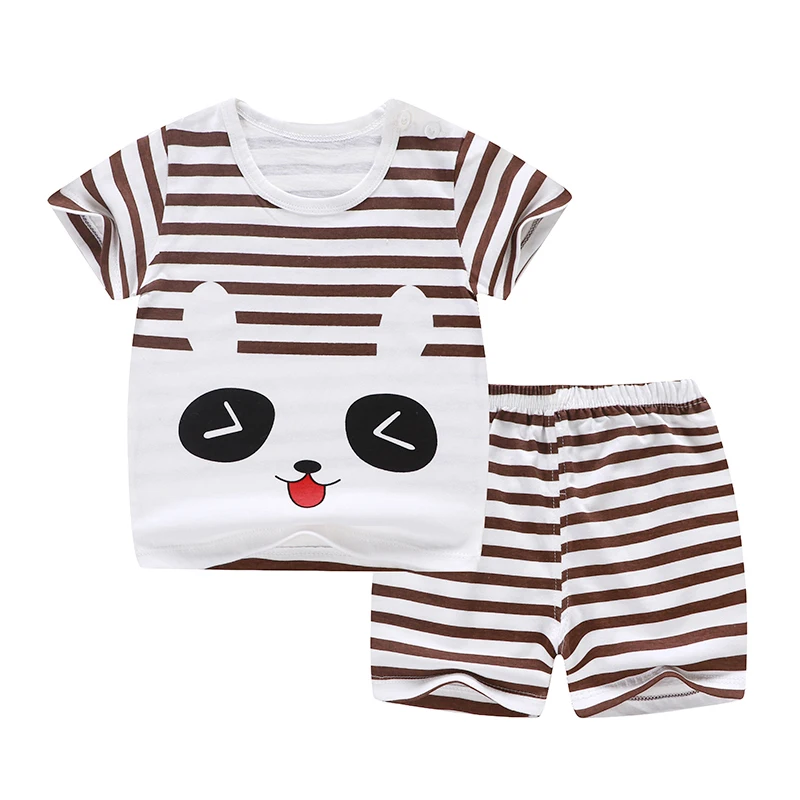 Хлопковая футболка+ короткие штаны, Детские комплекты одежды для маленьких мальчиков и девочек, одежда для новорожденных, костюмы, комплект из 2 предметов для детей от 6 месяцев до 7 лет - Цвет: K004