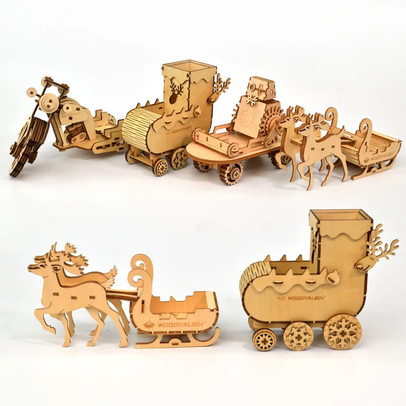 Лазерная резка DIY креативная модель транспорта игрушки 3D деревянная головоломка