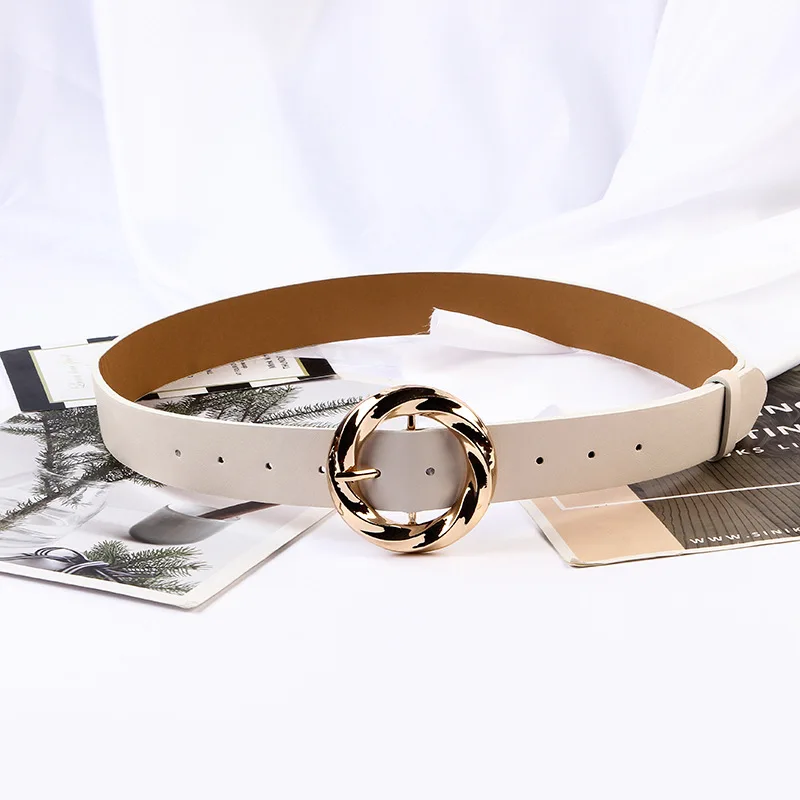 Cinturón de AZ 95 para mujer, hebilla de Pin de Metal grande, de moda Vintage correa de Simple para niña|Cinturones de mujer| - AliExpress