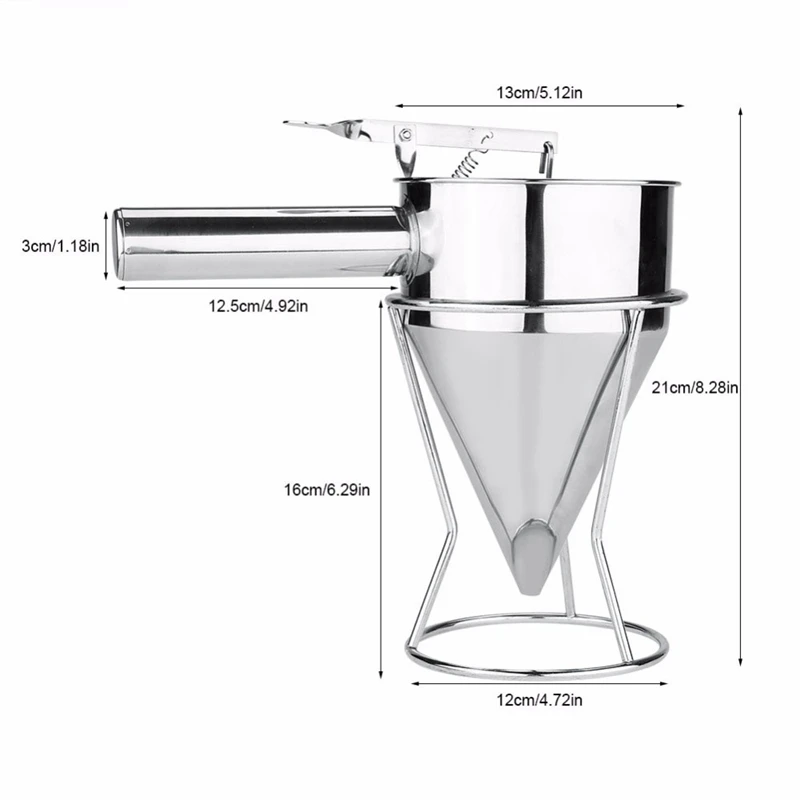 Нержавеющая Сталь Тесто блинчик диспенсер для мяча торт Кекс Тесто ...